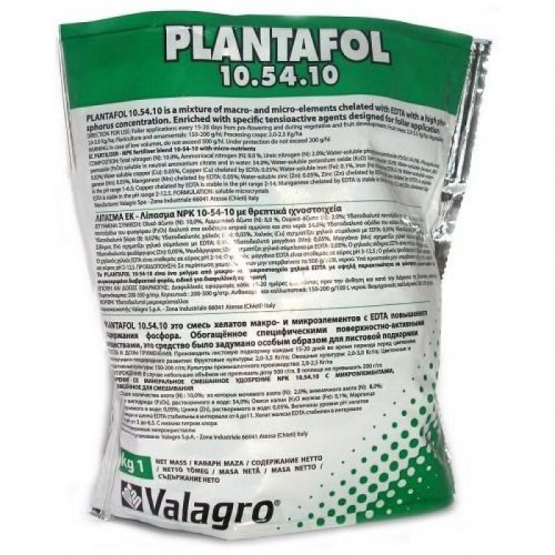 Плантафол 10-54-10, удобрение для листовой подкормки, 100 г